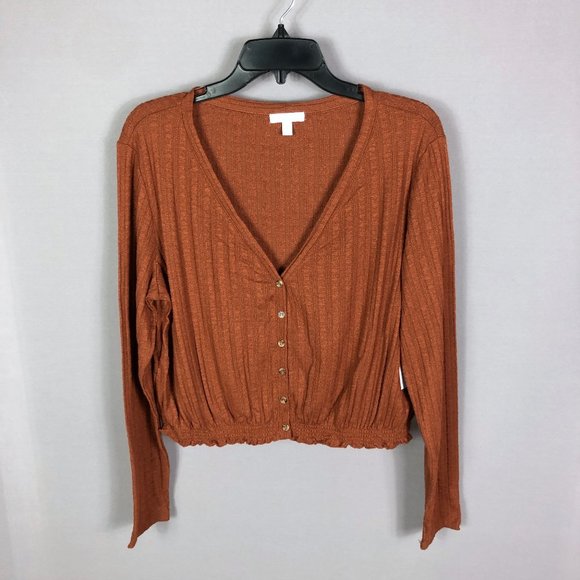 Abound Women's Pointelle Knit Crop Sweater Size XL - Picture 4 of 11